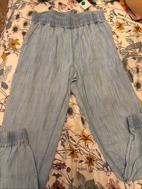 TNA Light Blue Elastic Waist Joggers